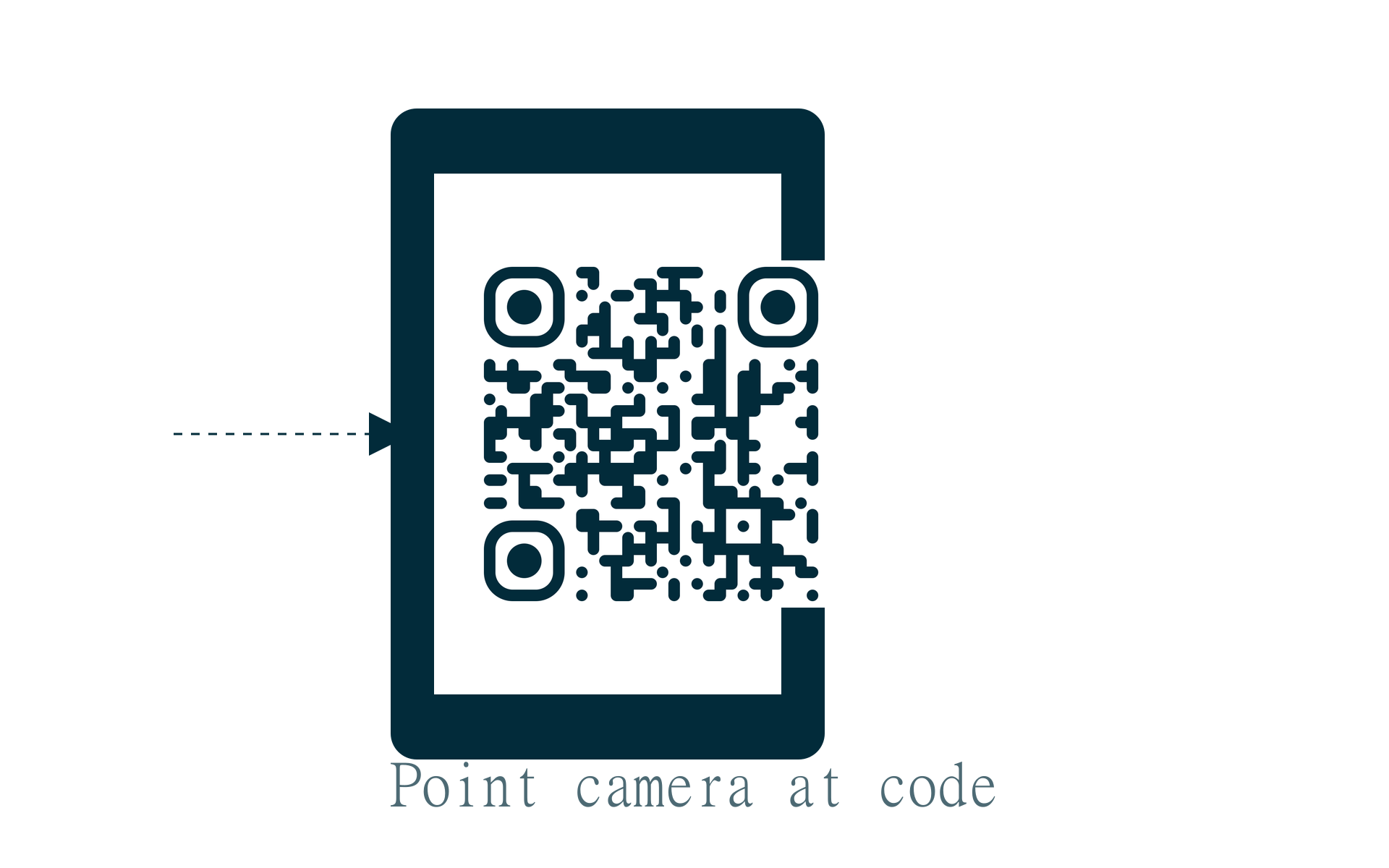 Smartphone scanning a real QR code generated with Free Generator
